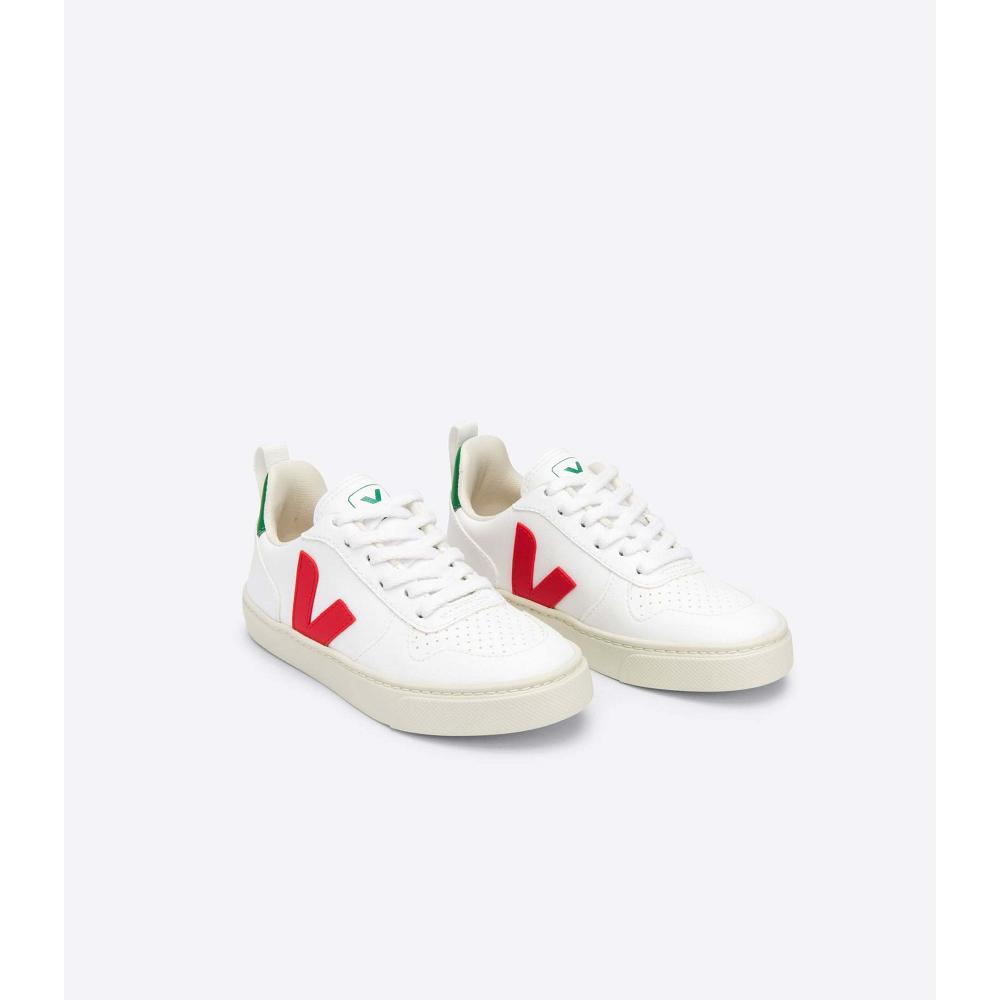 Zapatos Veja V-10 LACES CWL Niños White/Red | MX 792QMA